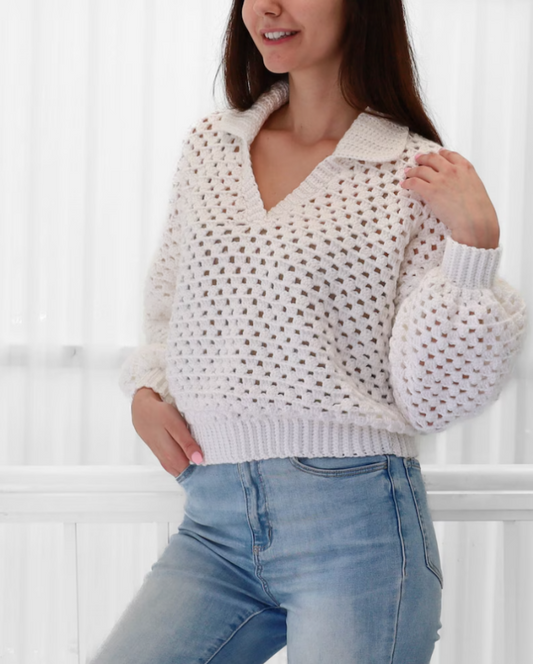 Crochet sweater pattern |Ayla