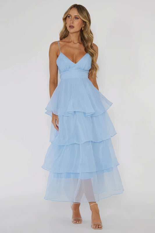 Romantic Ruffle Long Dress | Alvia