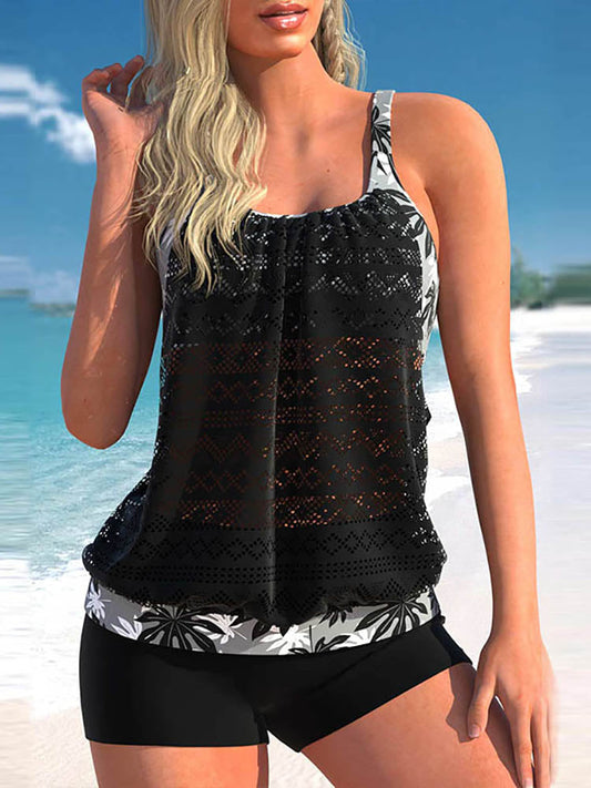 Plus Size Stylish Print Tankini Set | Danika