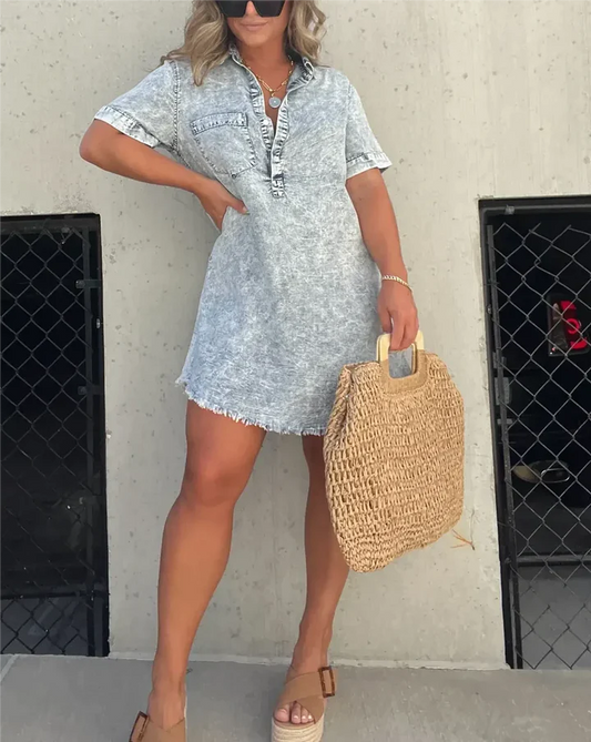 Stylish Denim Shirt Dress | Giana