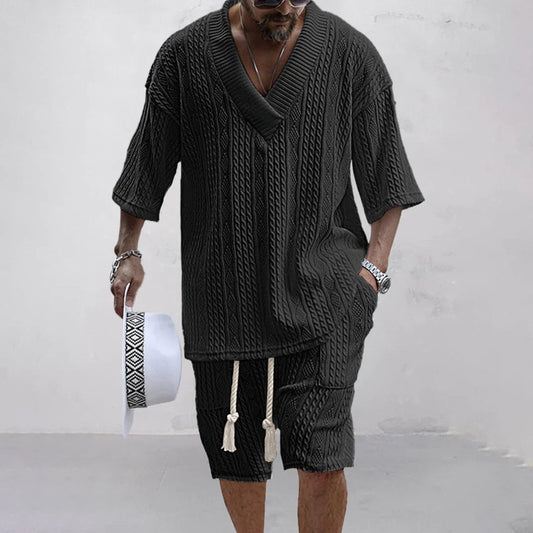 Stylish set of knitted shirt and shorts | Nico