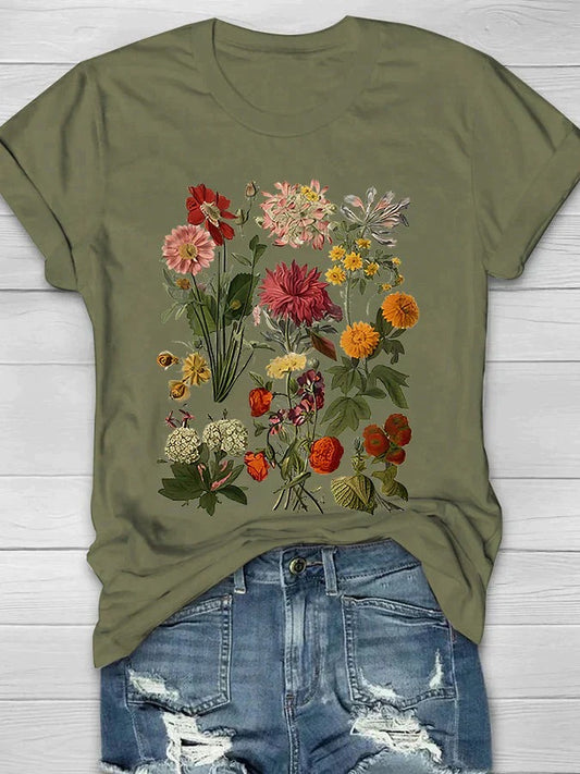 Vintage women's t-shirt with floral print | Ellara