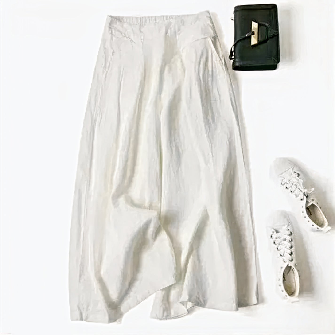 Wide leg trousers in cotton and linen | Kestrel