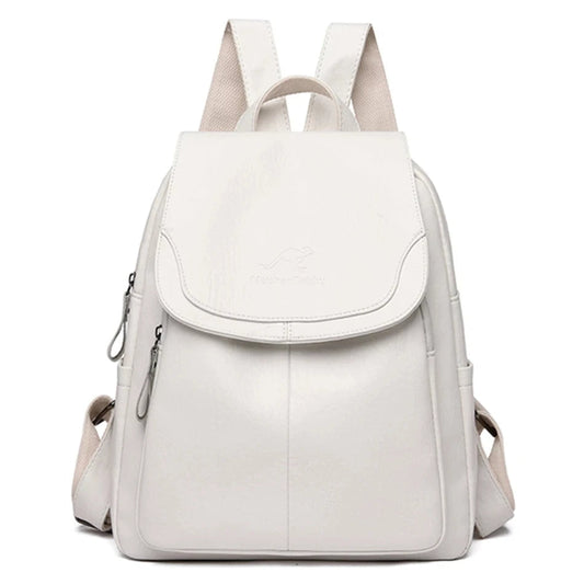 Anti-Theft Leather Backpack for Women with secure design and high-quality leather, ideal for travel and summer use.