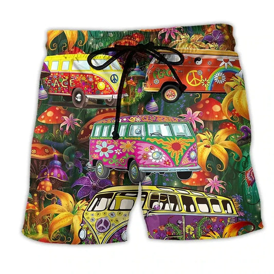  Artistic men's beach shorts with lightweight, quick-dry fabric and stylish designs, perfect for summer days and beach outings.