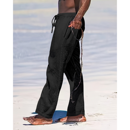 Beach Linen Pants for Men, lightweight and breathable, perfect for relaxed summer days with a comfortable, versatile design.






