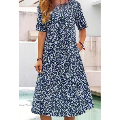 Boho Summer Dress with a flowy silhouette, perfect for warm summer days and bohemian style.