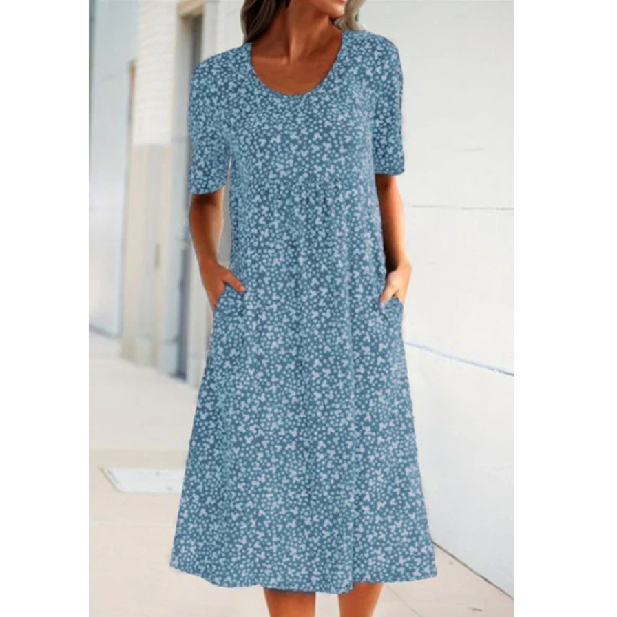 Boho Summer Dress with a flowy silhouette, perfect for warm summer days and bohemian style.