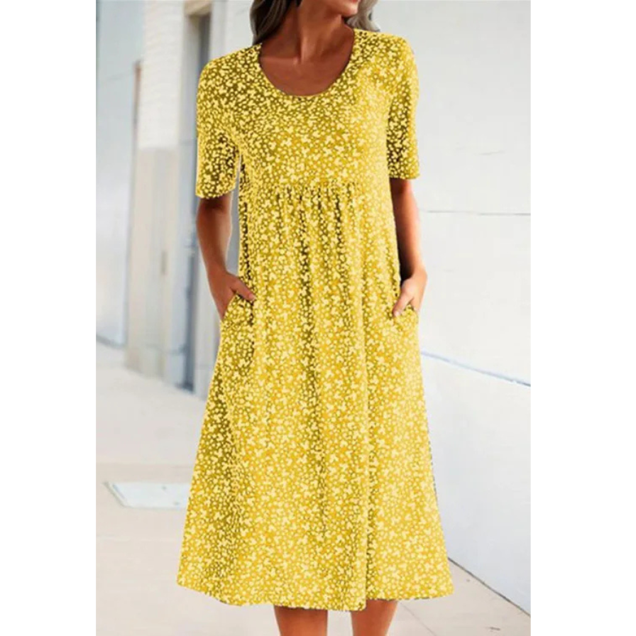 Boho Summer Dress with a flowy silhouette, perfect for warm summer days and bohemian style.