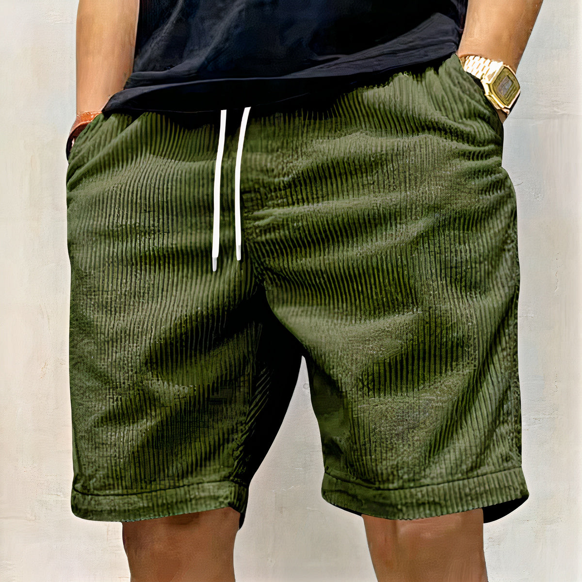 Men's breezy casual shorts made of lightweight and breathable fabric, perfect for hot summer days.