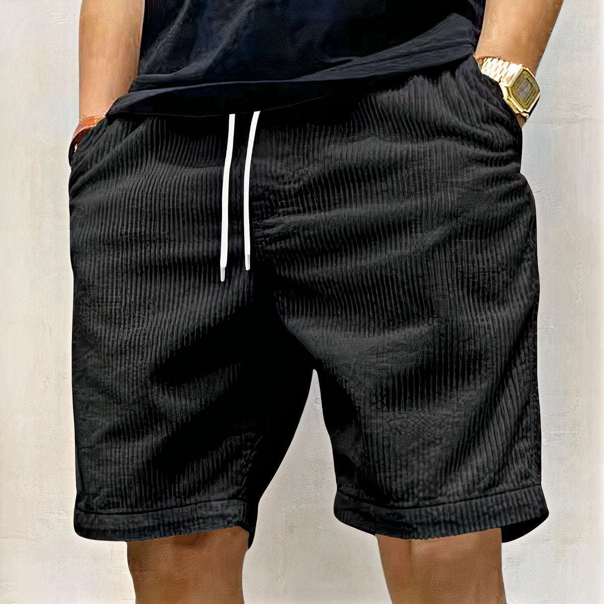 Men's breezy casual shorts made of lightweight and breathable fabric, perfect for hot summer days.