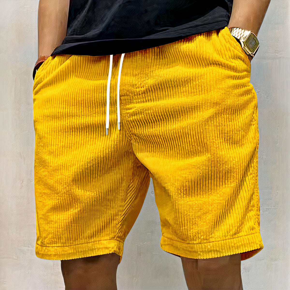 Men's breezy casual shorts made of lightweight and breathable fabric, perfect for hot summer days.