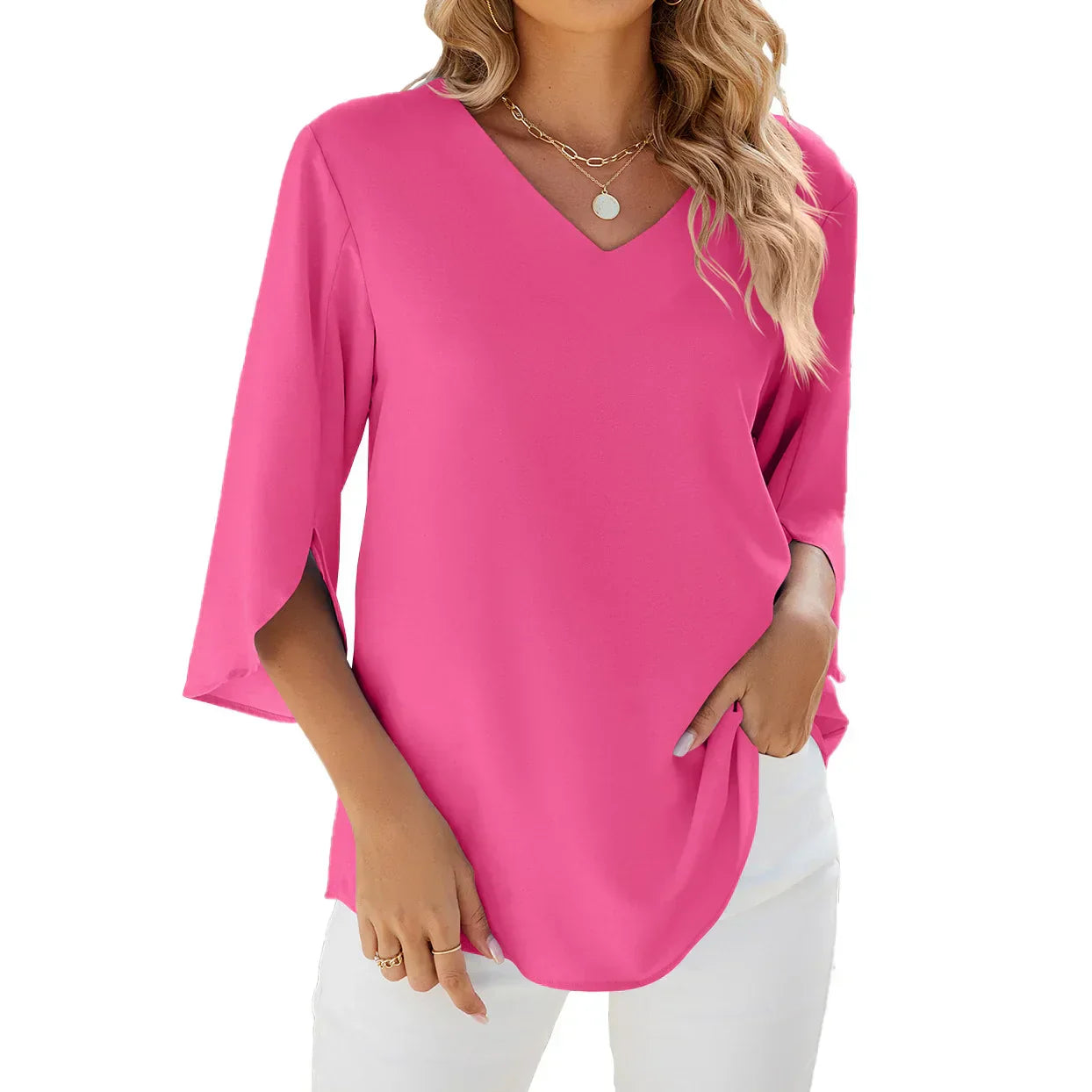 Casual blouse for women with breathable fabric and versatile design, perfect for summer days.