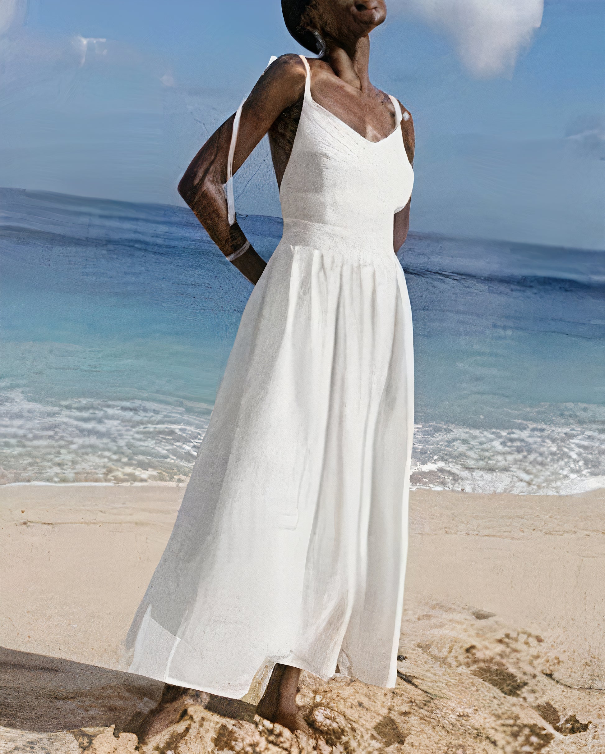 Casual comfy beach dress with a flowy design, perfect for summer days and seaside outings.






