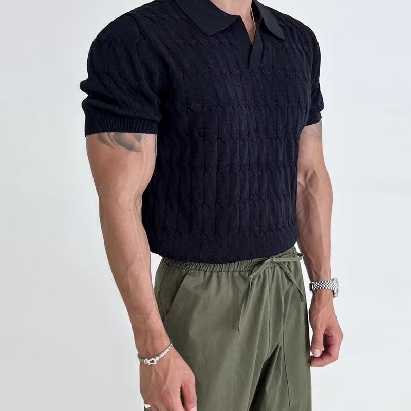 Casual Knit Polo Shirt with breathable fabric and classic design, perfect for staying cool and stylish on summer days.






