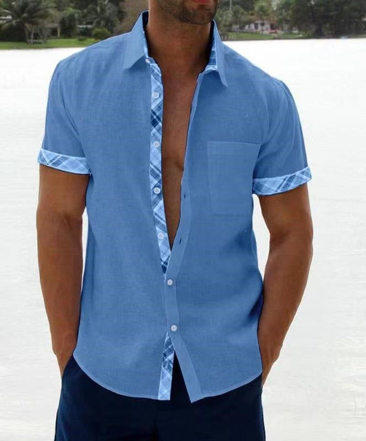  Casual men's shirt for summer, perfect for staying cool and comfortable in warm weather.






