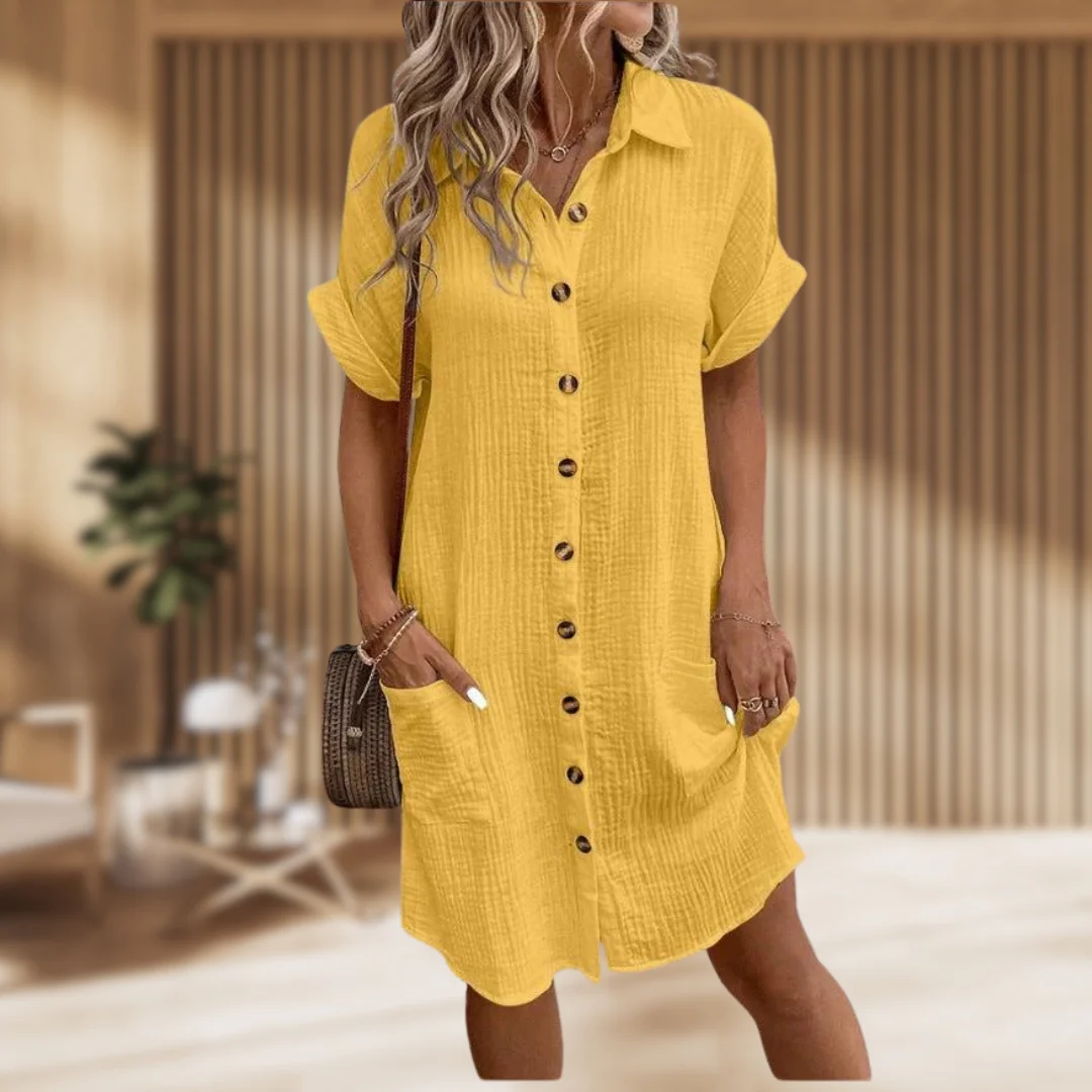 Casual Oversized Dress for women, perfect for summer days with relaxed fit and lightweight fabric.






