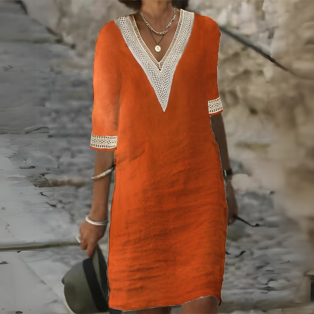 Chic boho-inspired summer dress for women, perfect for sunny days and casual gatherings with a light, airy design.