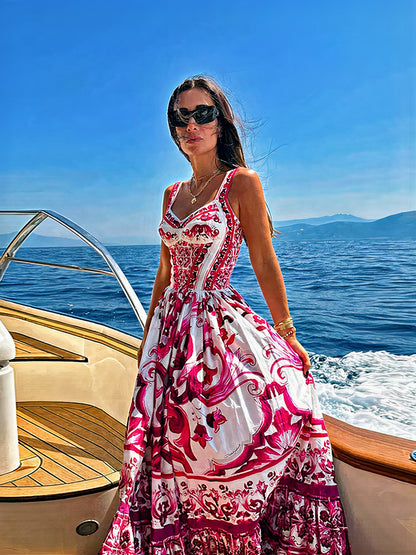 Chic Flowy Maxi Summer Dress for women, lightweight and breathable, ideal for warm summer days.