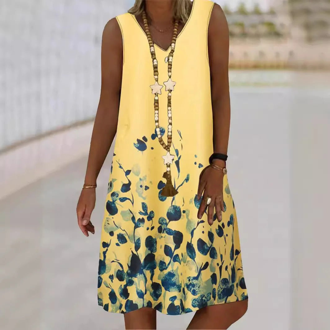 Chic mini summer dress with a flattering silhouette and lightweight fabric, perfect for stylish and comfortable summer days.