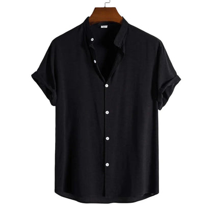  Classy men's cotton summer shirt designed for comfort and style, featuring premium fabric, a classic fit, easy care, and available in a variety of sizes, perfect for summer days.






