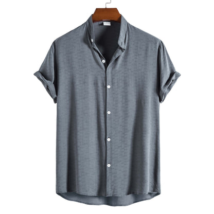  Classy men's cotton summer shirt designed for comfort and style, featuring premium fabric, a classic fit, easy care, and available in a variety of sizes, perfect for summer days.






