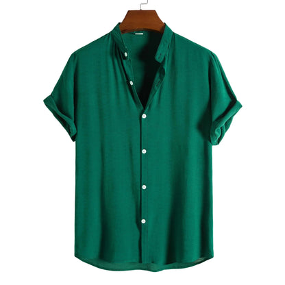  Classy men's cotton summer shirt designed for comfort and style, featuring premium fabric, a classic fit, easy care, and available in a variety of sizes, perfect for summer days.






