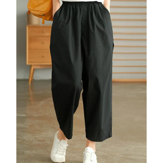 Comfy Harem Pants for Women with breathable fabric and relaxed fit, perfect for summer days and casual outings.






