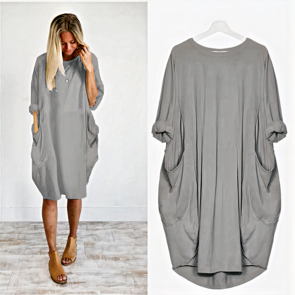 Elegant summer dress with tummy cover, offering a flattering fit and chic style for confident and comfortable wear.