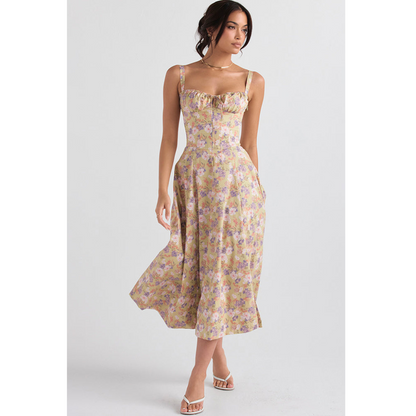  Elegant midi dress for summer, offering a chic, flattering fit perfect for warm weather occasions.