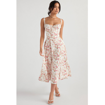  Elegant midi dress for summer, offering a chic, flattering fit perfect for warm weather occasions.