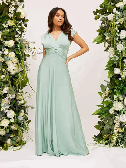 Fashionable Infinity Bridesmaid Dress, multi-way style, perfect for summer weddings.






