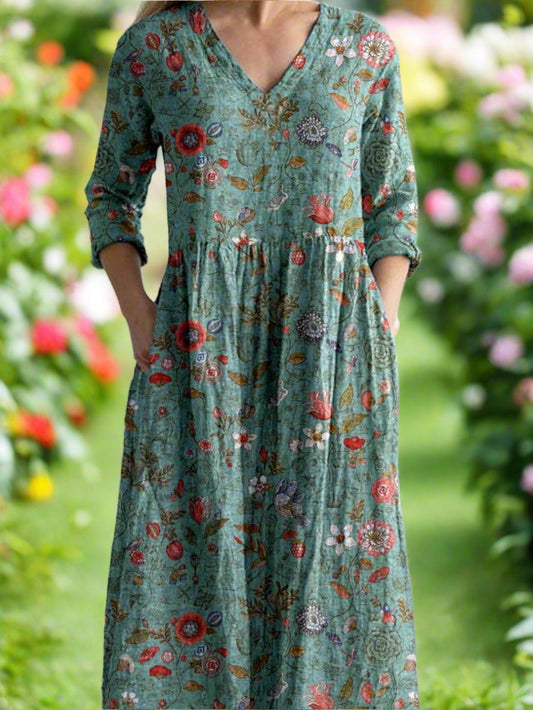 Long flowy summer dress for women with breathable fabric, perfect for casual outings and warm days.






