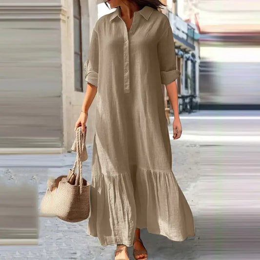 Long summer dress for women, lightweight and breathable, perfect for casual outings or summer events.