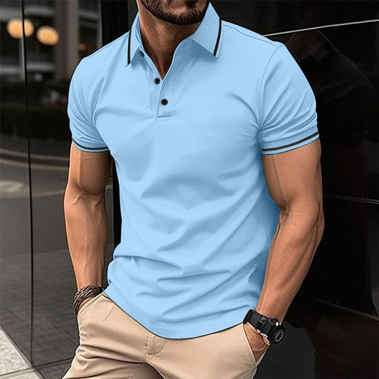 Men's casual polo shirt made with breathable fabric, offering a classic design for summer comfort and effortless style.