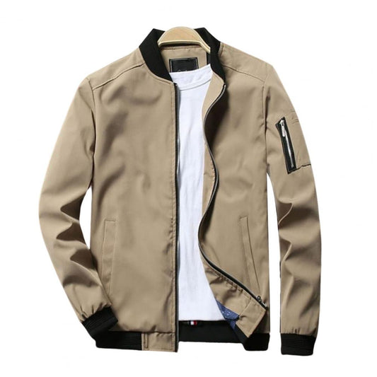 Men's classic summer bomber jacket with lightweight design and breathable fabric, ideal for casual outings and layering.