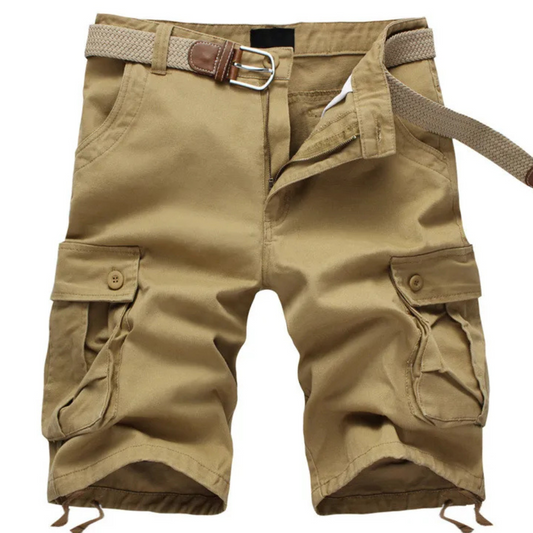 Men's Cotton Cargo Shorts with multiple pockets, perfect for casual summer wear and outdoor activities.






