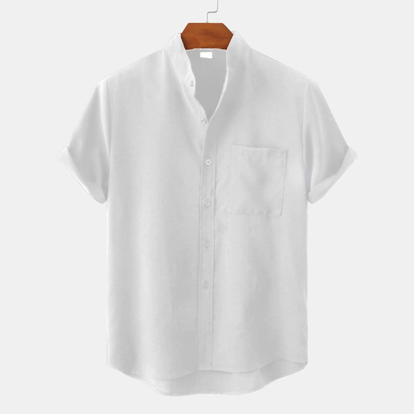  Men's linen shirt for summer, featuring lightweight and breathable fabric, perfect for warm days, with a timeless design suitable for various occasions.