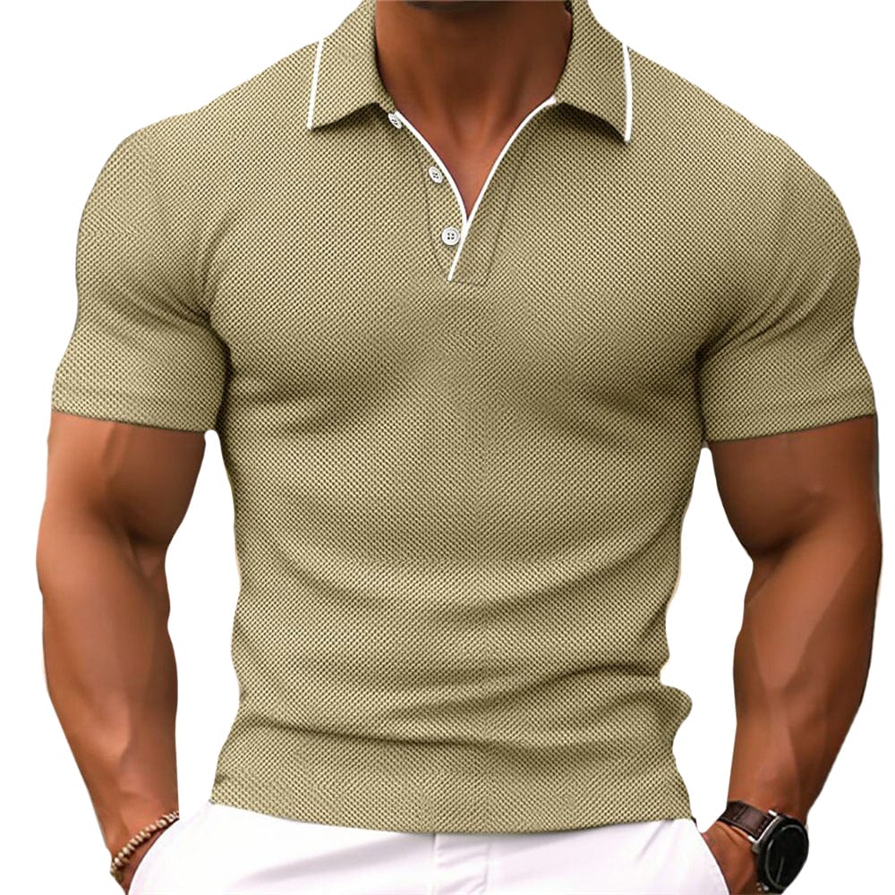 Men's summer polo shirt with breathable, lightweight fabric, ideal for warm days and versatile occasions.