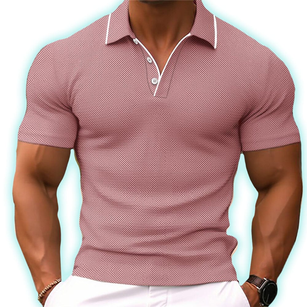 Men's summer polo shirt with breathable, lightweight fabric, ideal for warm days and versatile occasions.