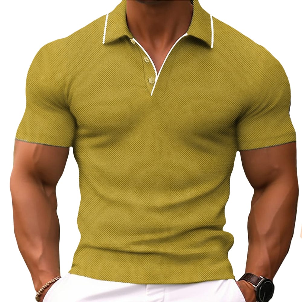 Men's summer polo shirt with breathable, lightweight fabric, ideal for warm days and versatile occasions.