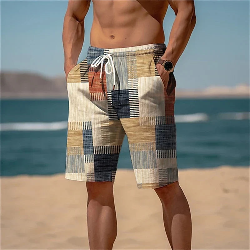 Men's Swimwear Shorts with quick-dry fabric and adjustable drawstring, perfect for summer days at the beach or pool.






