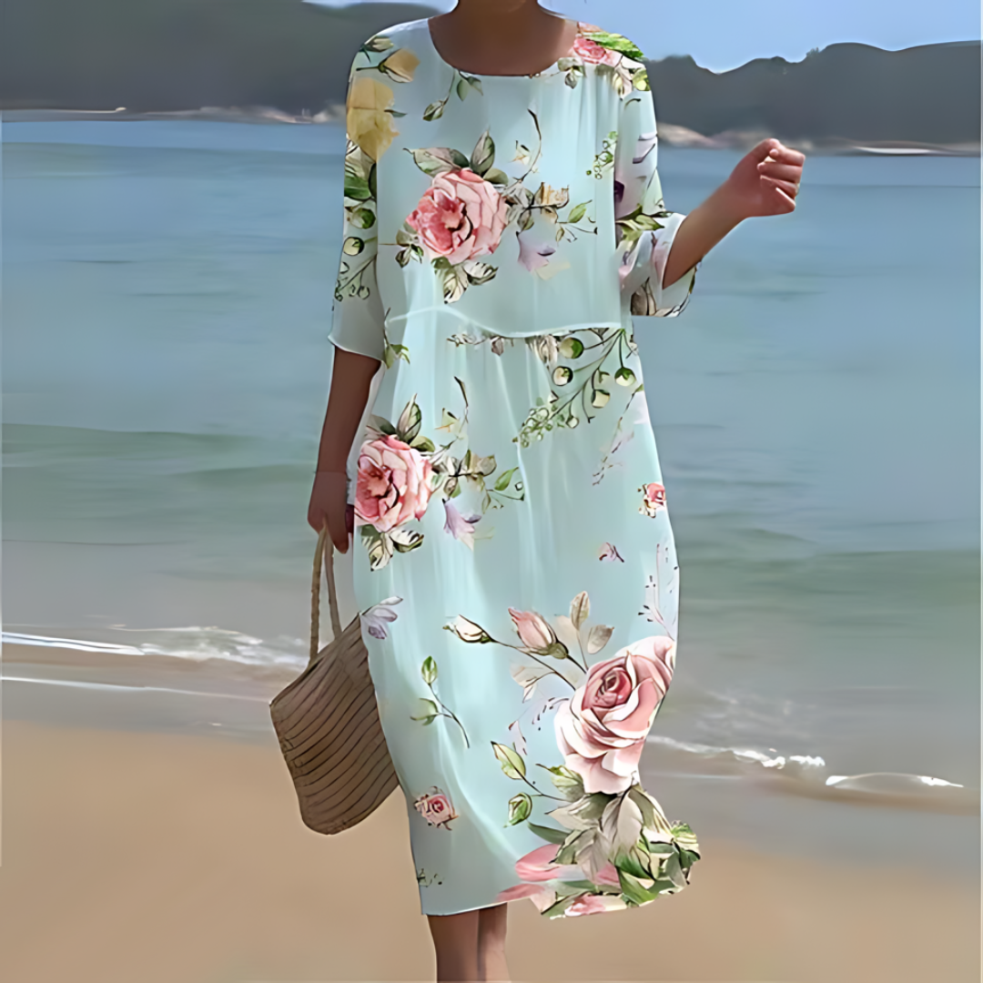  Sophisticated beach dress ideal for summer days, offering elegance and comfort