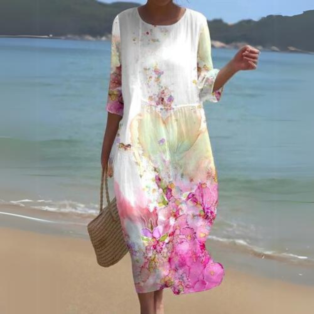  Sophisticated beach dress ideal for summer days, offering elegance and comfort