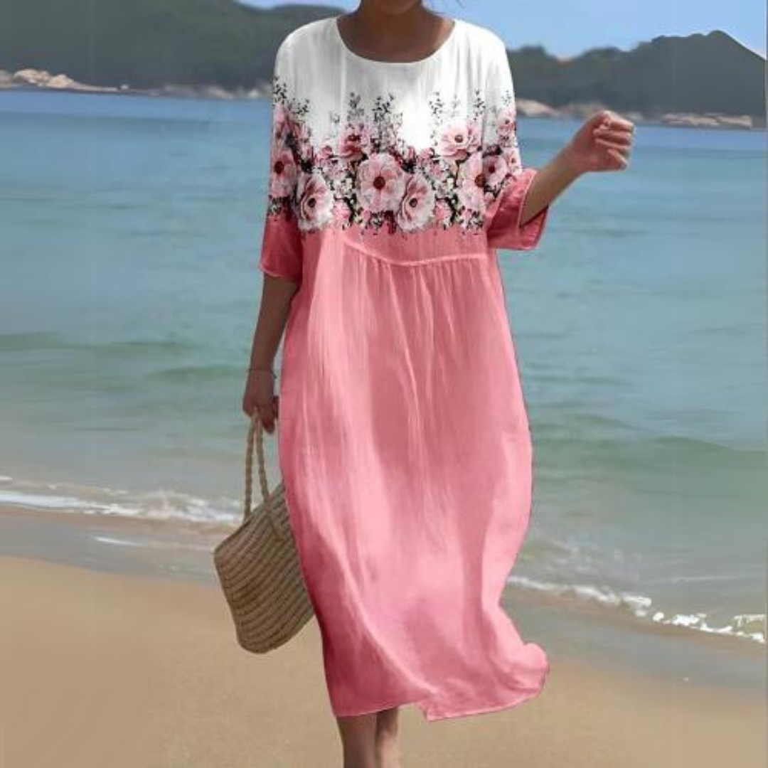  Sophisticated beach dress ideal for summer days, offering elegance and comfort