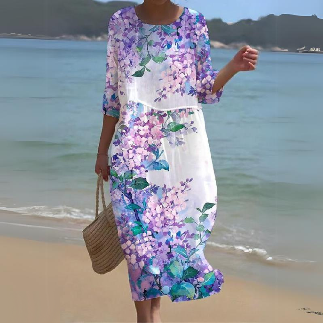  Sophisticated beach dress ideal for summer days, offering elegance and comfort