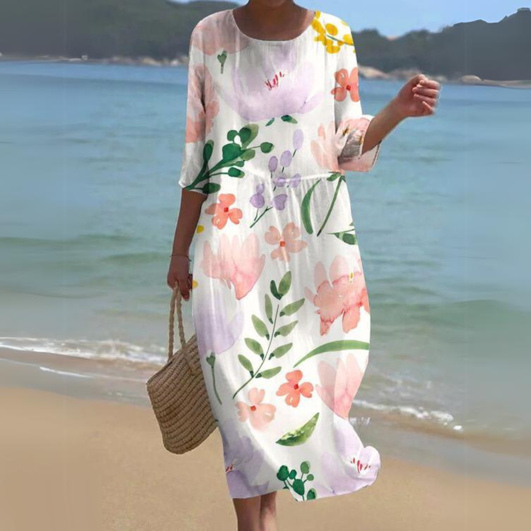  Sophisticated beach dress ideal for summer days, offering elegance and comfort