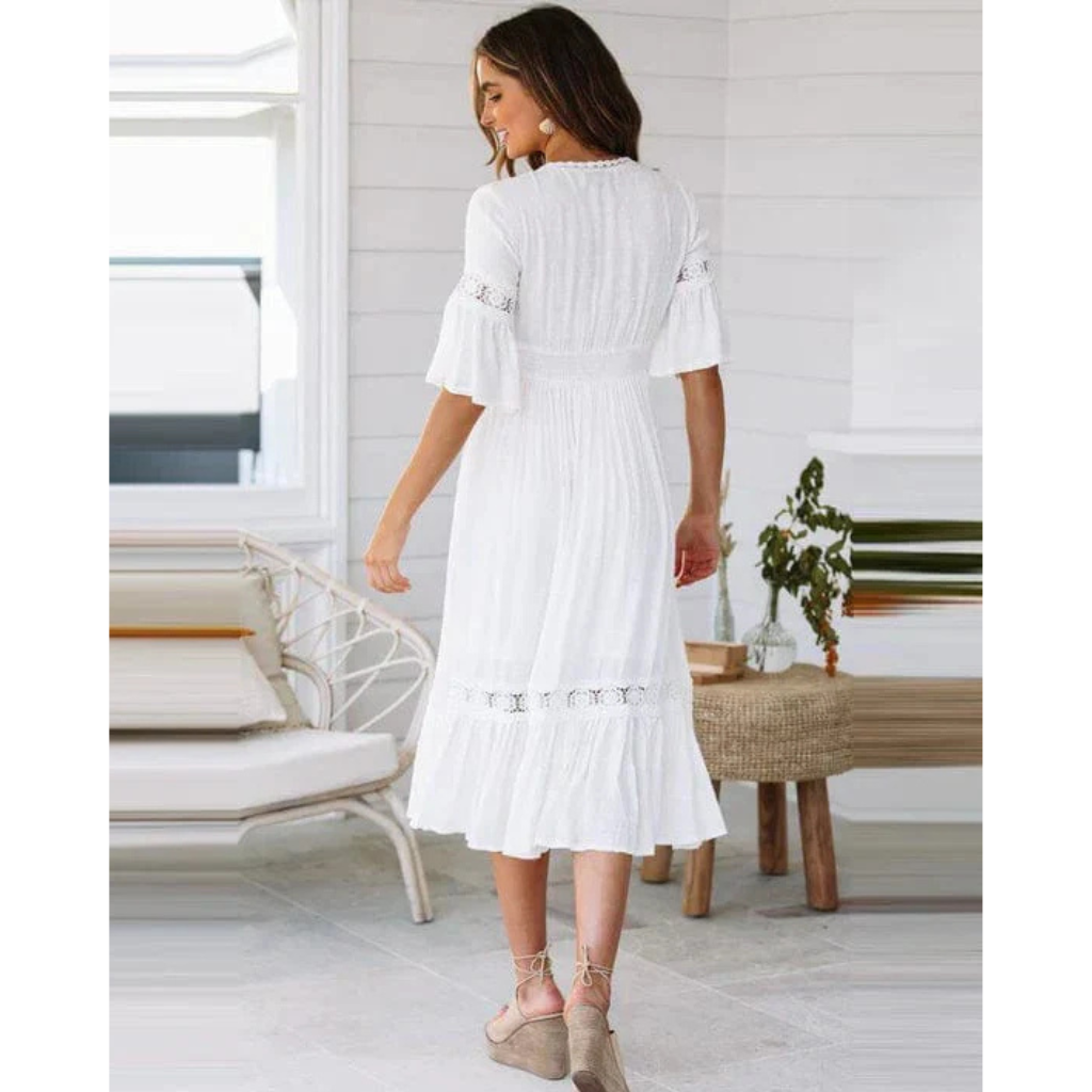 Stylish women's summer dress with a lightweight, flattering fit, perfect for warm weather and casual gatherings.






