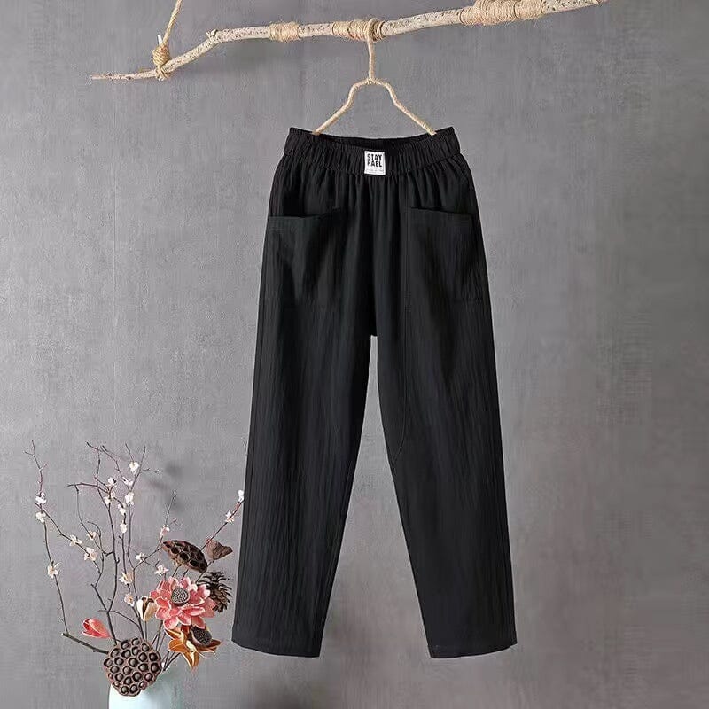 Women's summer linen pants, lightweight and breathable, ideal for sunny days and casual elegance.