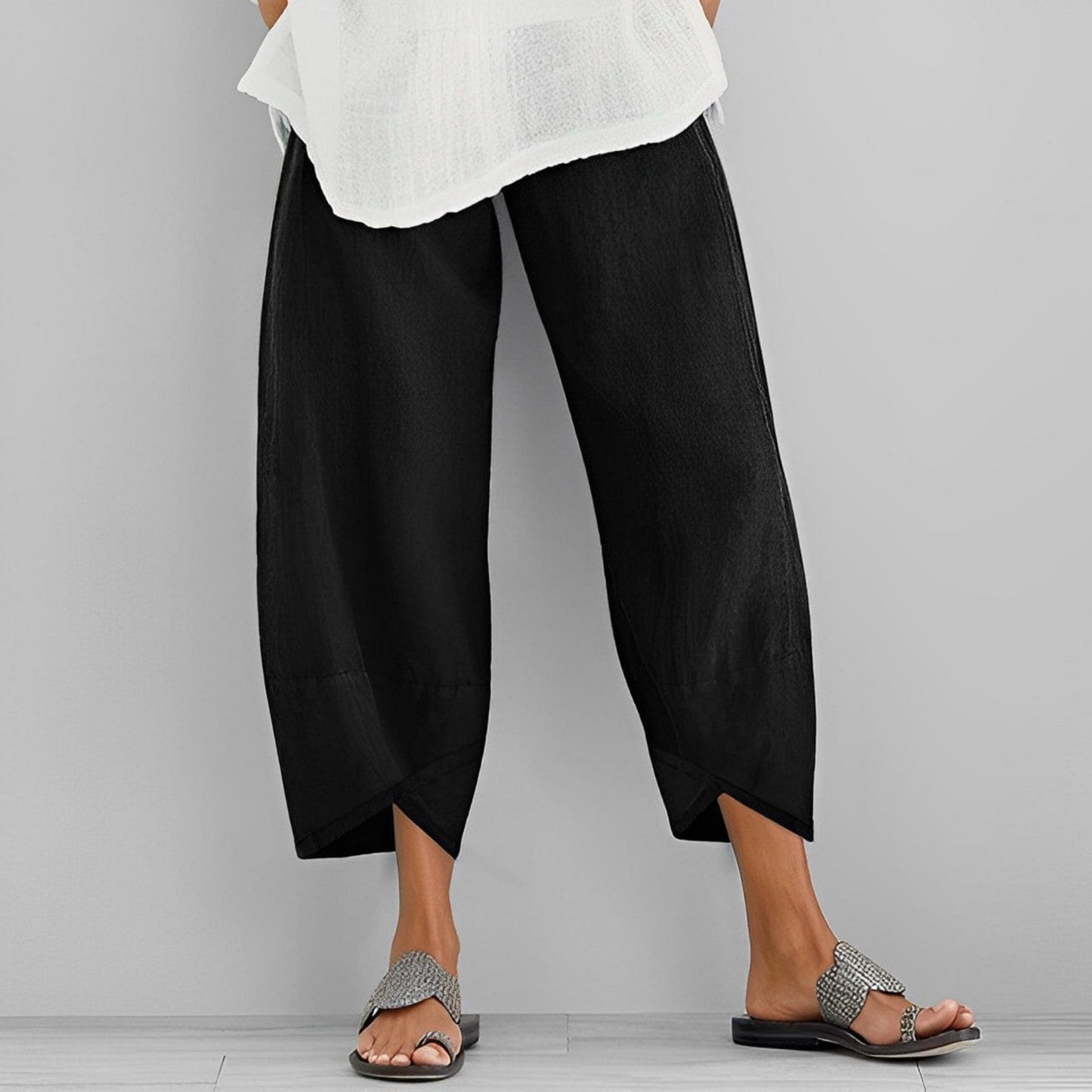 Women's wide-leg linen pants offering breathability, comfort, and effortless summer elegance for casual and stylish occasions.